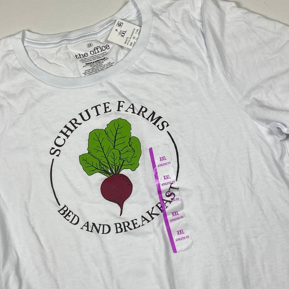 The Office Schrute Farms Bed and Breakfast Graphic T-Shirt White XXL Ripple Jct